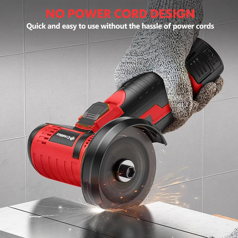 Creddux cordless angle grinder suited for metal cutting, grinding, polishing tasks.