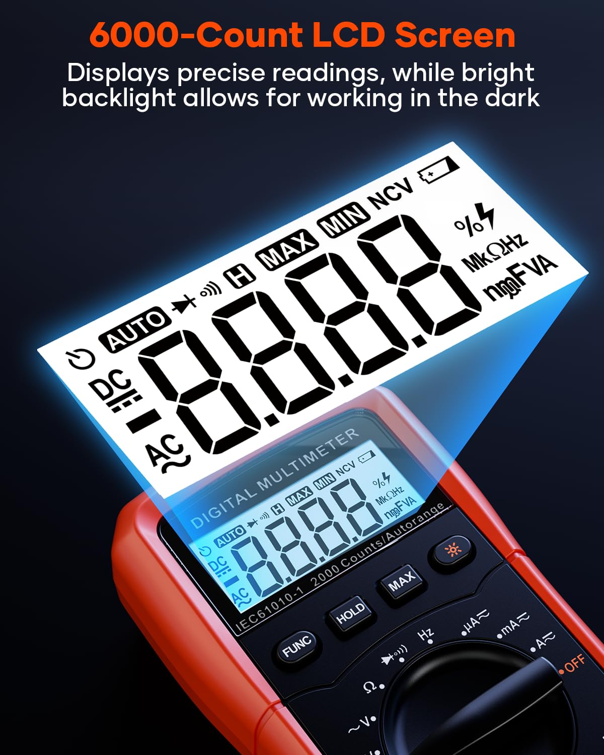 Crenova MS8233D auto/manual range switch for flexible measurements.