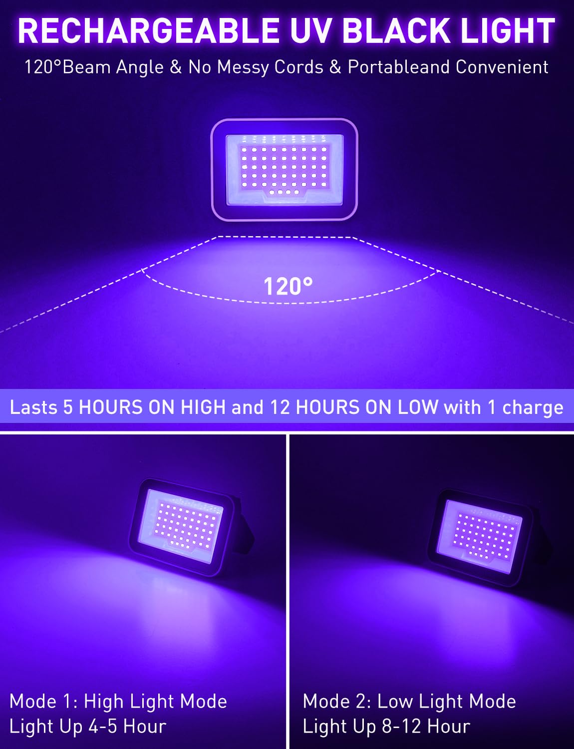 CREPOW black light with magnetic attachment for hands-free placement