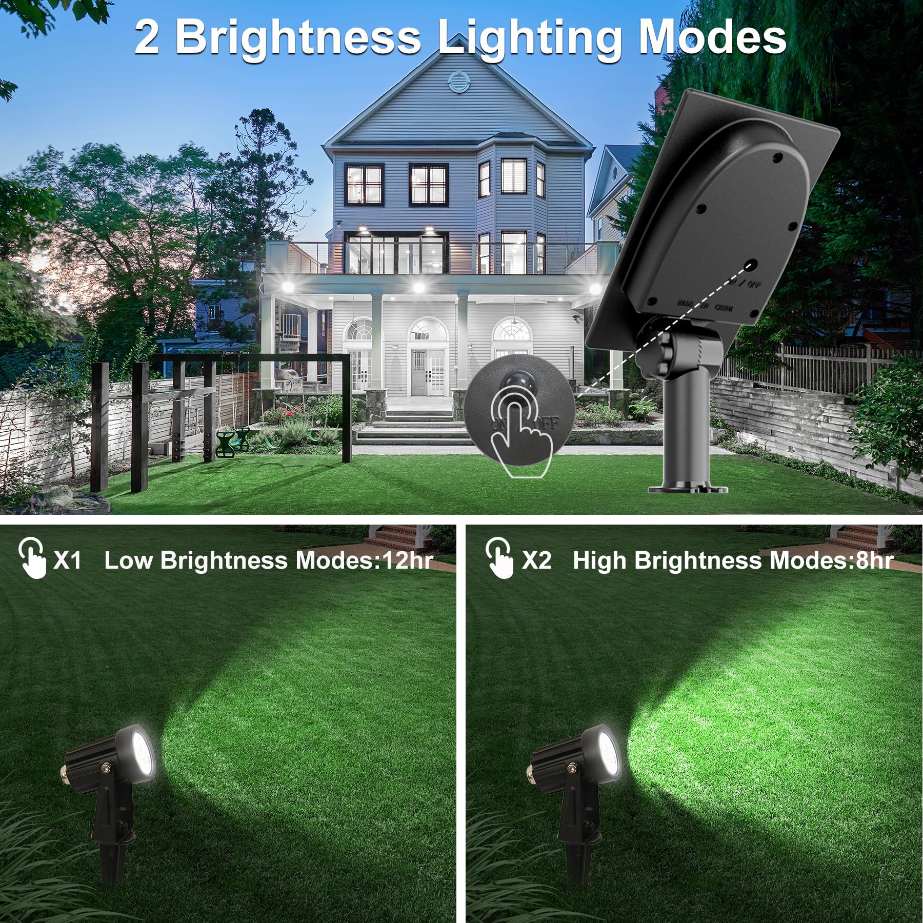 CREPOW solar spot light with 180 degree adjustable head