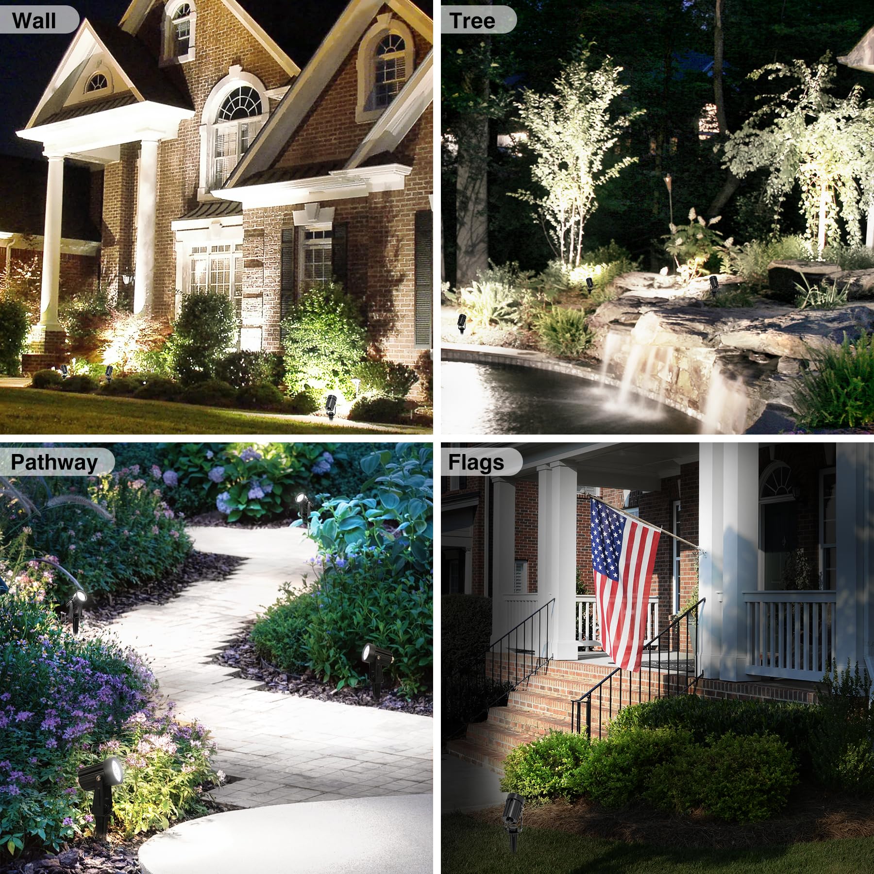 CREPOW solar spot light outdoor wall mount demonstrates versatile mounting for walkway.