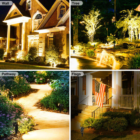 CREPOW solar spot light pack of two ready to illuminate driveways and gardens with warm white glow.