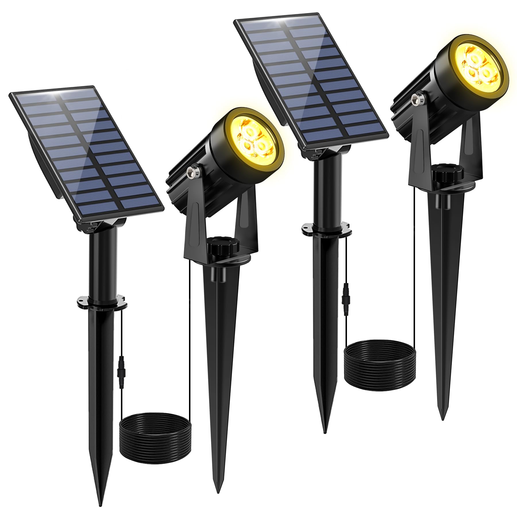 CREPOW solar spot light panel closeup highlighting efficient panel for energy-saving outdoor lighting.