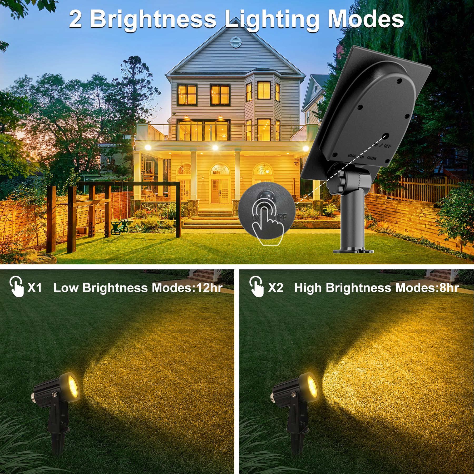 CREPOW adjustable spotlight head up to 180 degrees for flexible lighting.