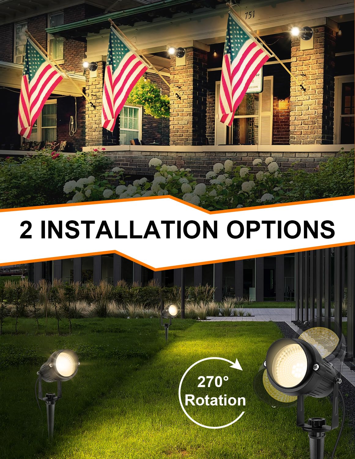 CREPOW warm white 3000K LEDs create a durable curb appeal around your home