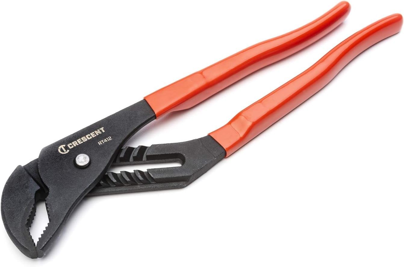 Crescent 12 inch tongue and groove plier with V jaw and black oxide finish for durable grip