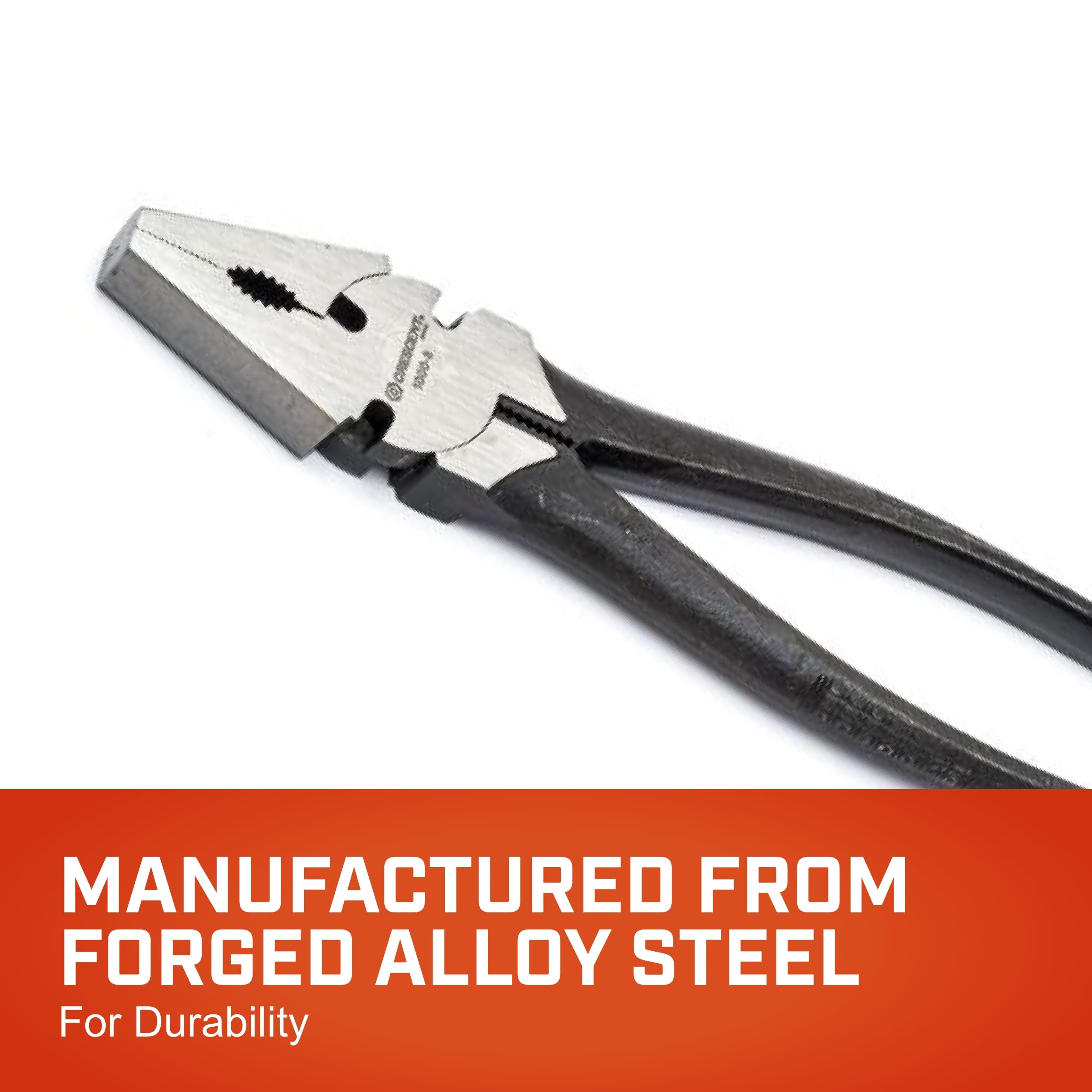 Crescent 8-inch Fence Pliers with induction-hardened cutting edge for clean cuts.