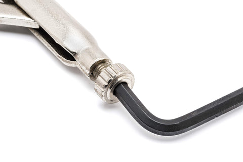 Crescent locking pliers narrow profile fit in confined spaces for precise tightening
