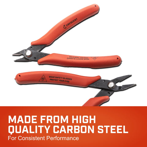 Crescent mini pliers with rubber grip for secure handling