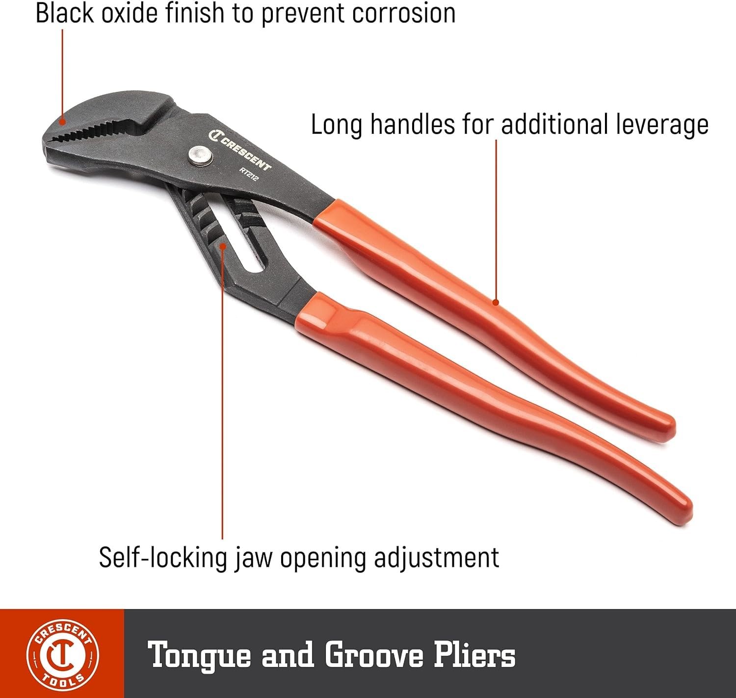 Crescent self-locking mechanism supports comfortable, secure grips during tough tasks