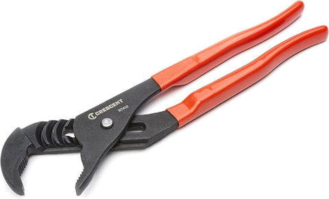 Crescent V-jaw dipped-handle close-up showing secure torque transfer