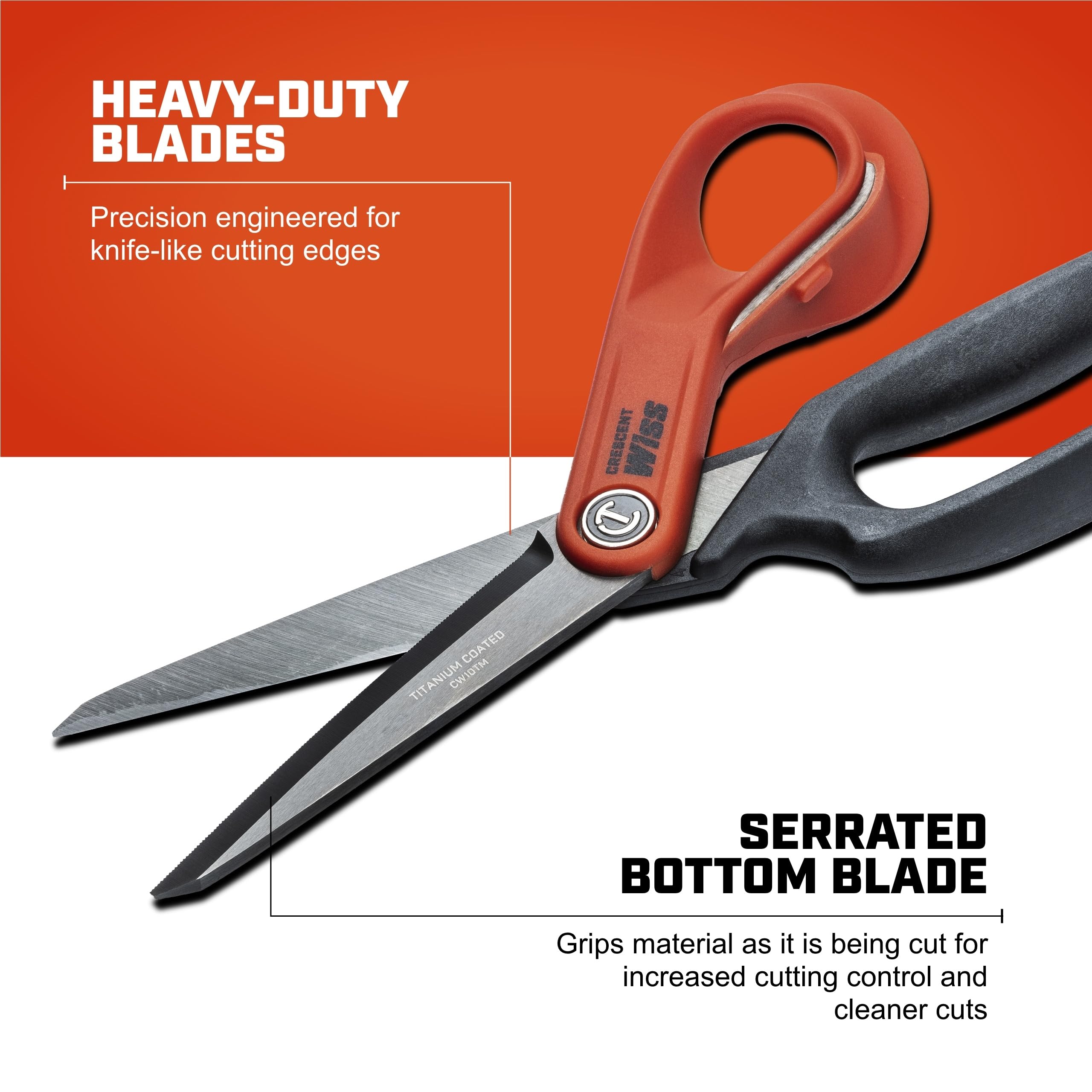 Crescent Wiss CW10TM serrated blades grip surfaces securely