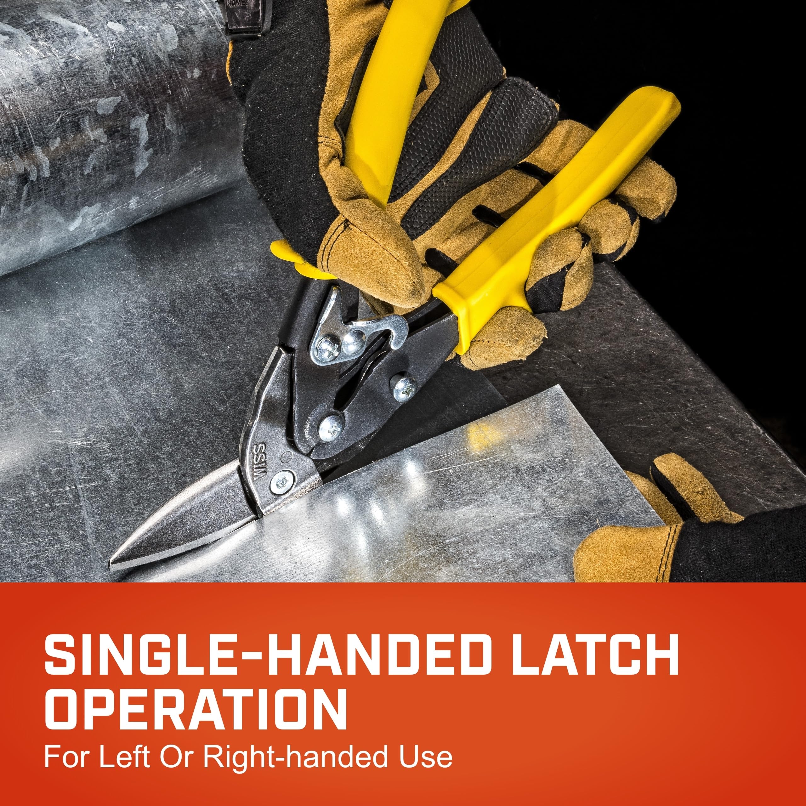 Crescent Wiss M8OS cuts through 18-gauge steel with less effort.
