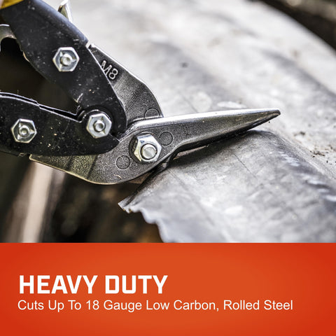 Crescent Wiss M8OS ergonomic grips reduce hand fatigue during long cuts.