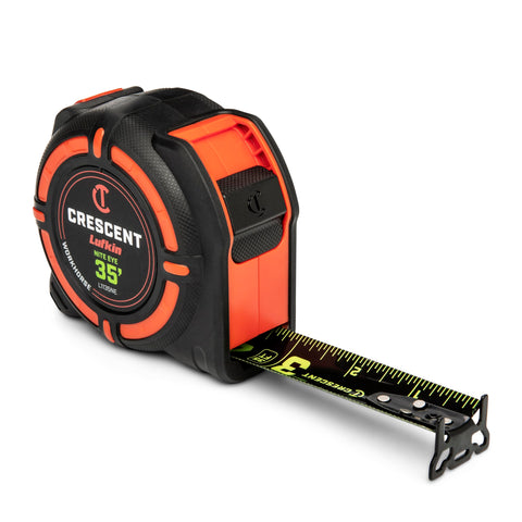 Crescent tape measure delivers 15 feet reach for single-person projects.