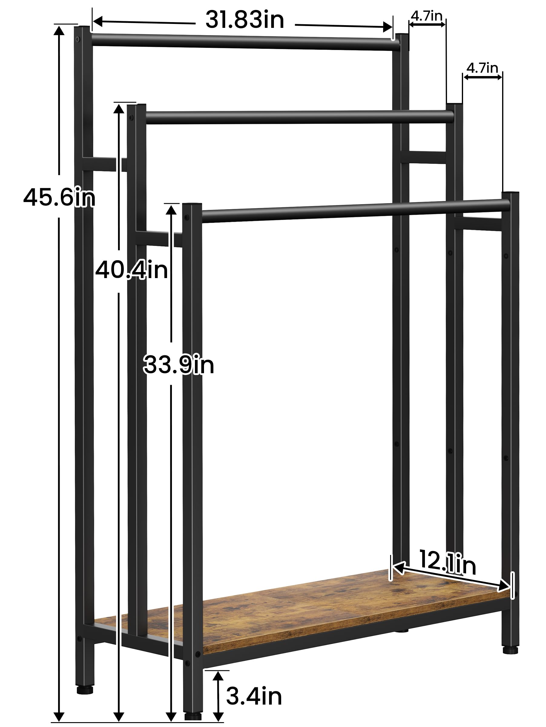 Creso hom 46in towel rack stand drying-space view in bathroom