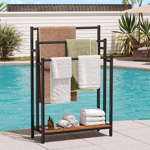 Creso hom 46in towel rack stand outdoor-use by pool or patio