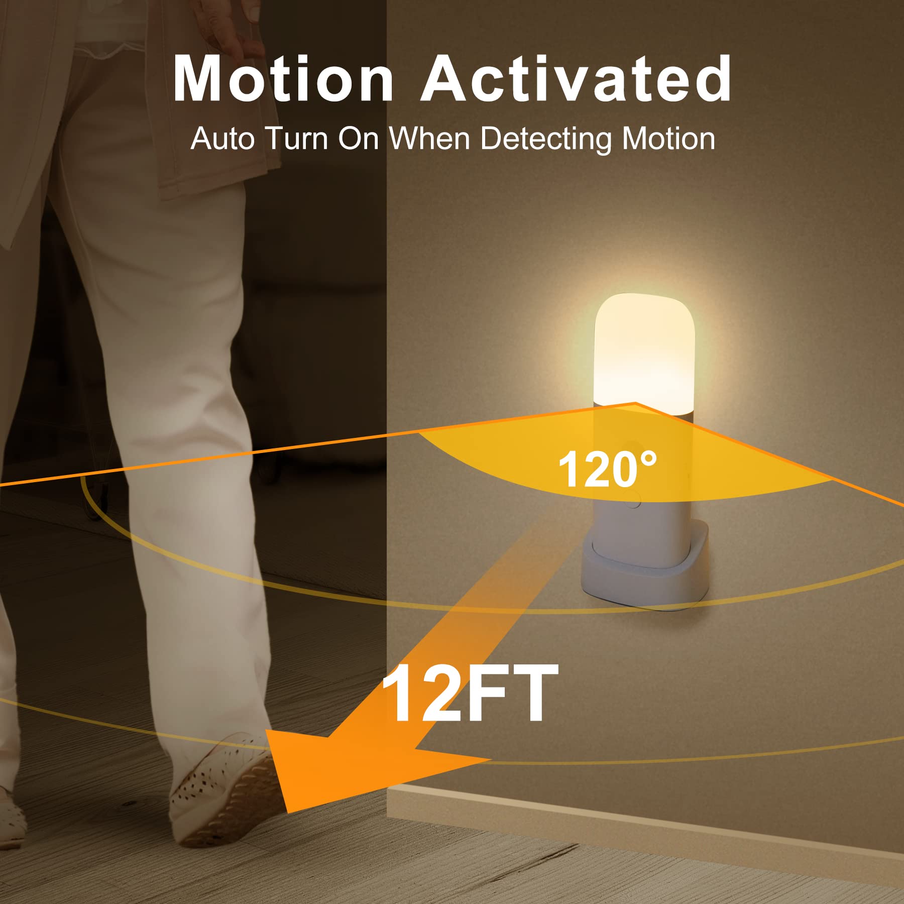 CREWEEL 20ft motion detection night light activates on approach