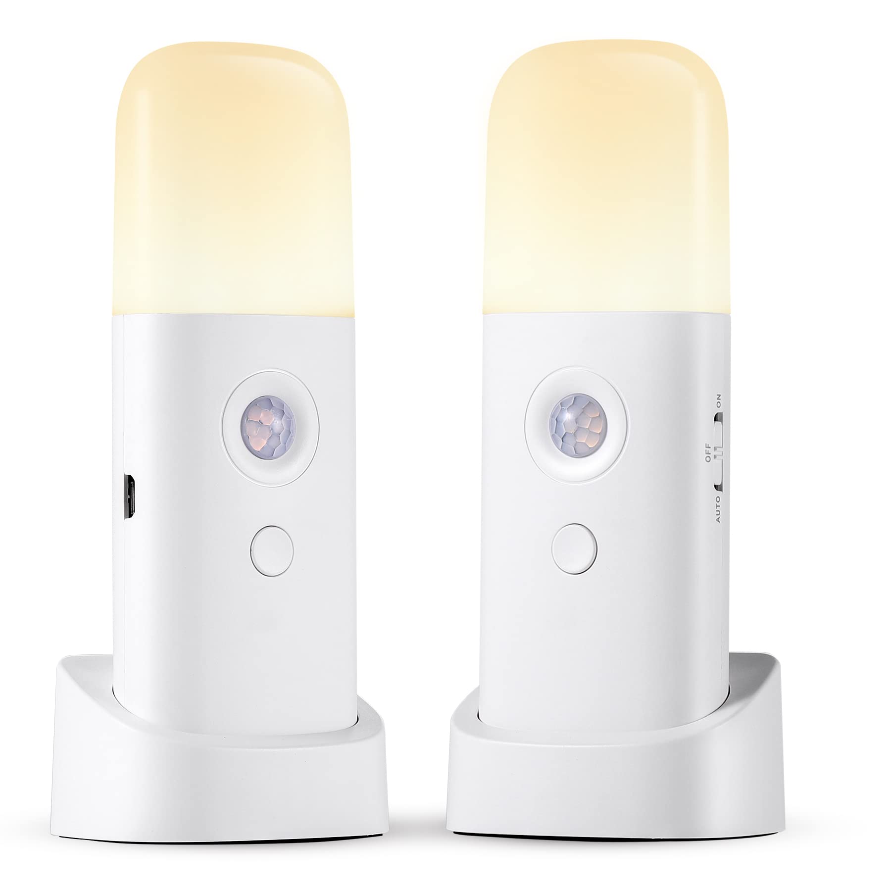 CREWEEL rechargeable motion-sensor night light 2-pack for safe overnight hallway visibility