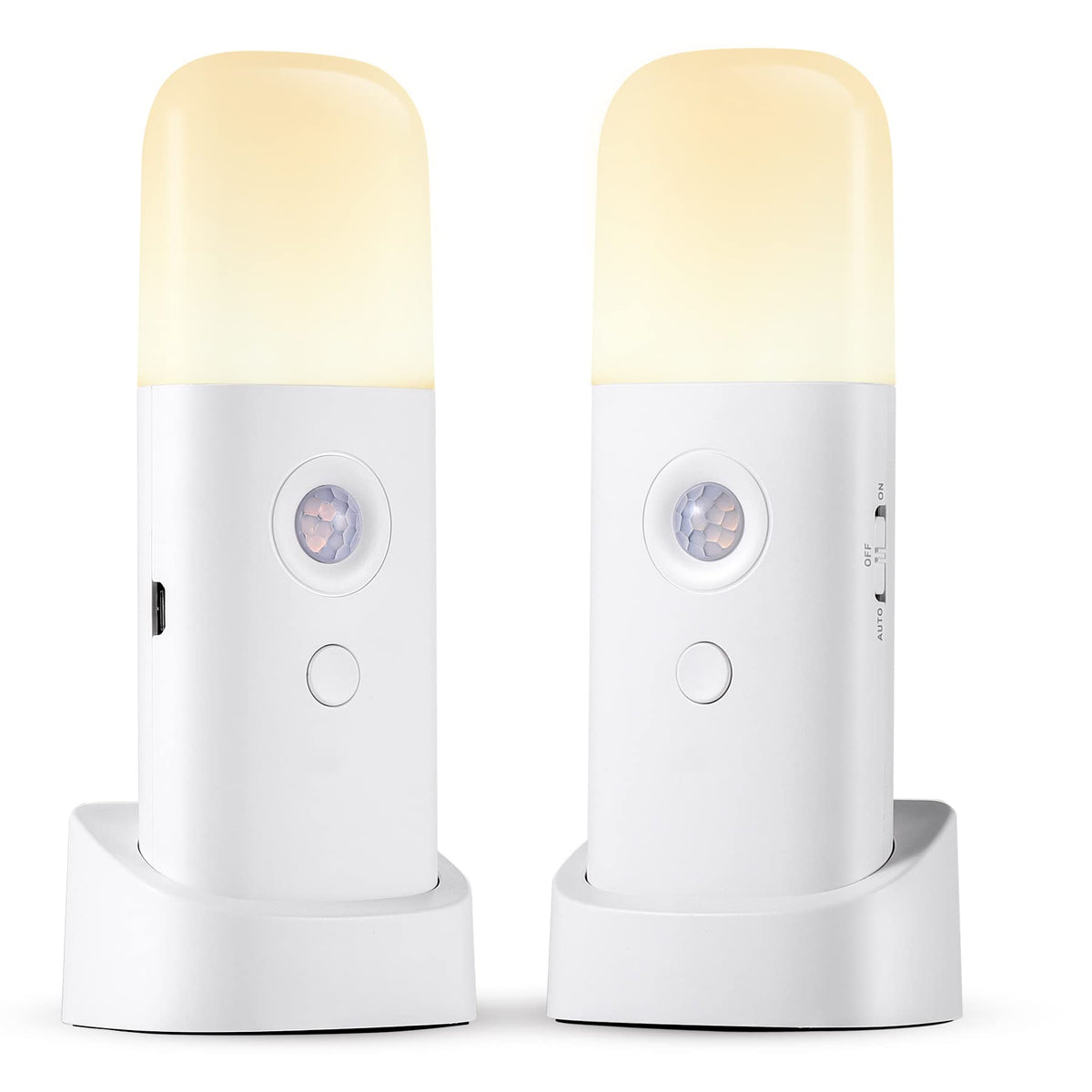 CREWEEL rechargeable motion-sensor night light 2-pack for safe overnight hallway visibility