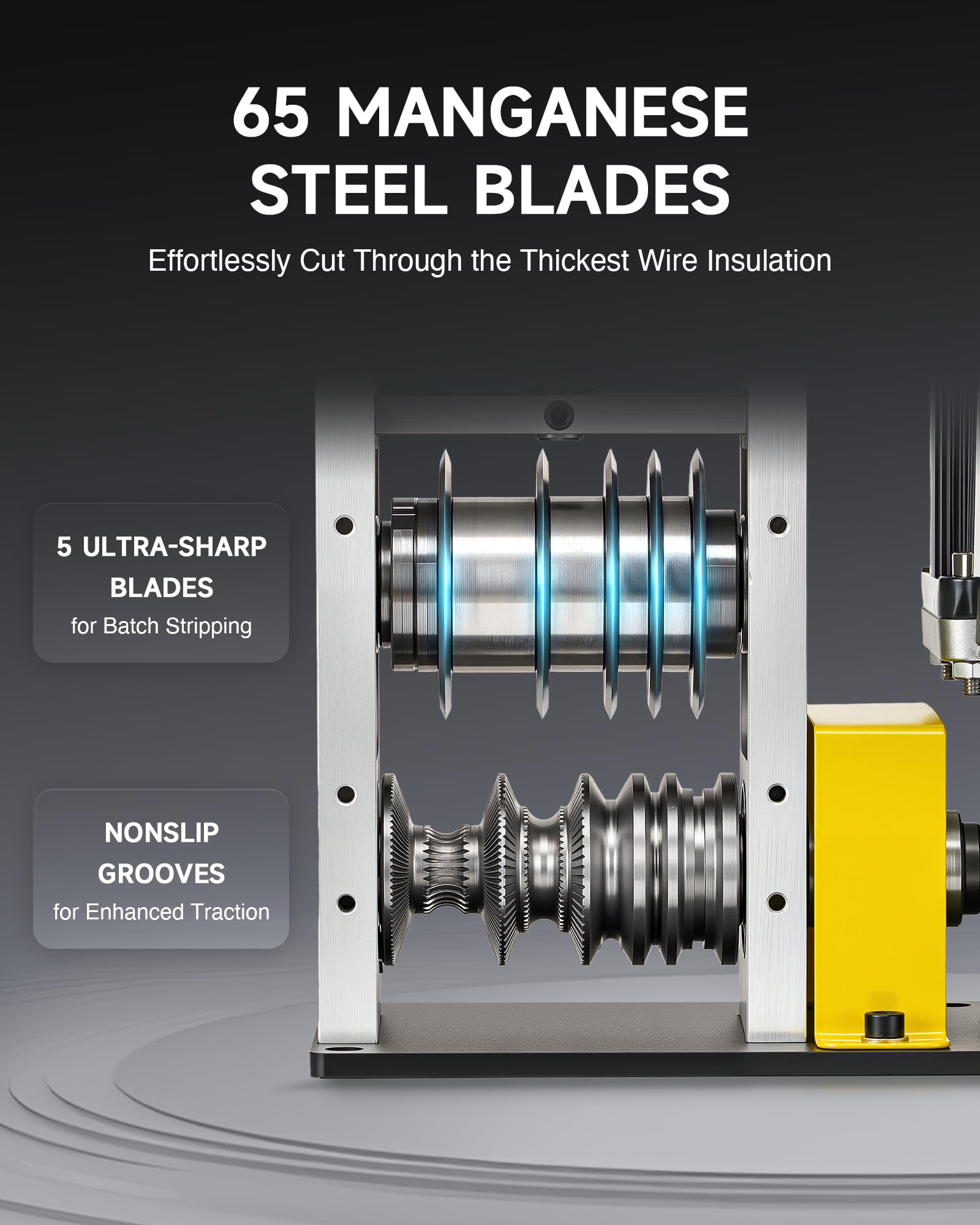 CREWORKS 5-blade assembly delivers clean cuts across multiple wire sizes.