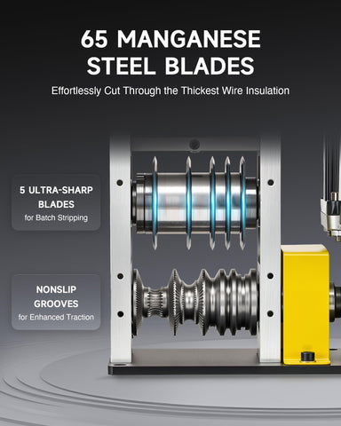 CREWORKS 5-blade assembly delivers clean cuts across multiple wire sizes.