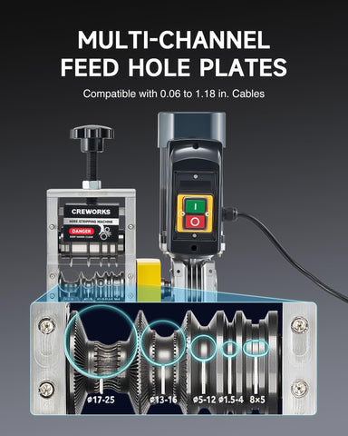 CREWORKS foot pedal switch offers hands-free operation for steady workflow.