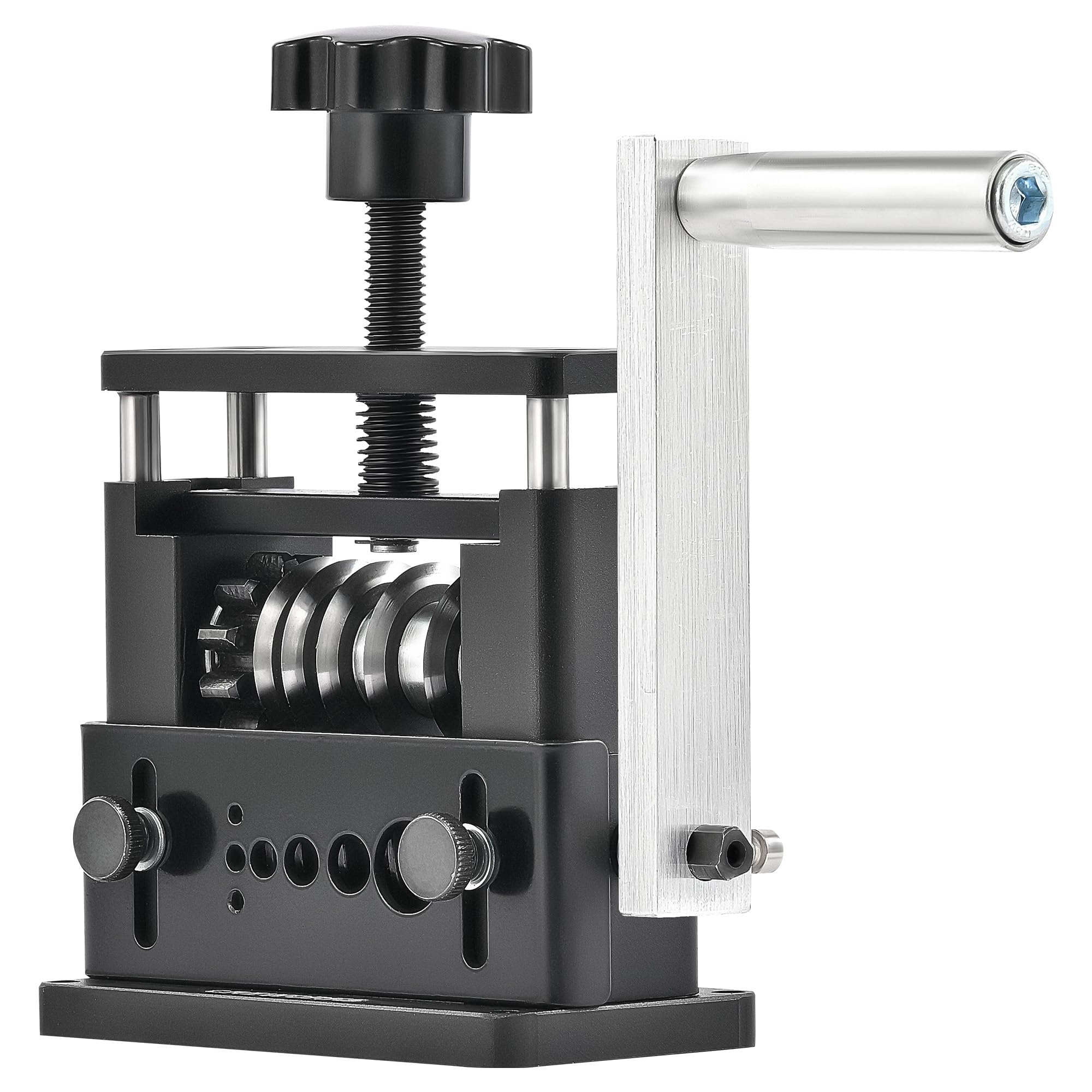 CREWORKS manual wire stripper with hand crank for quick insulation removal on scraps