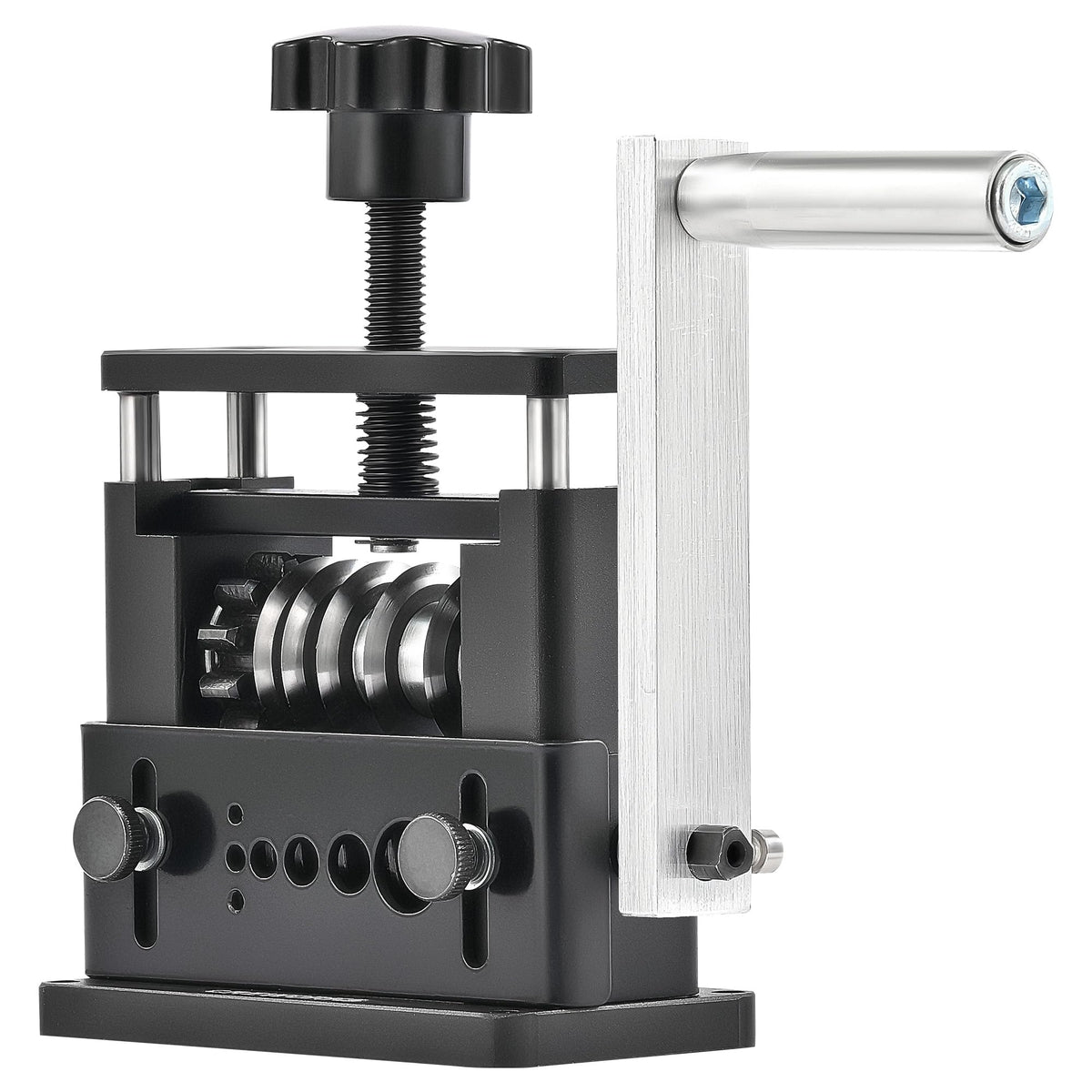 CREWORKS manual wire stripper with hand crank for quick insulation removal on scraps
