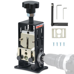 Creworks manual wire stripper front view showing portable on-site use