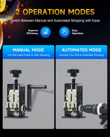 Creworks manual wire stripper side view demonstrates intuitive handling