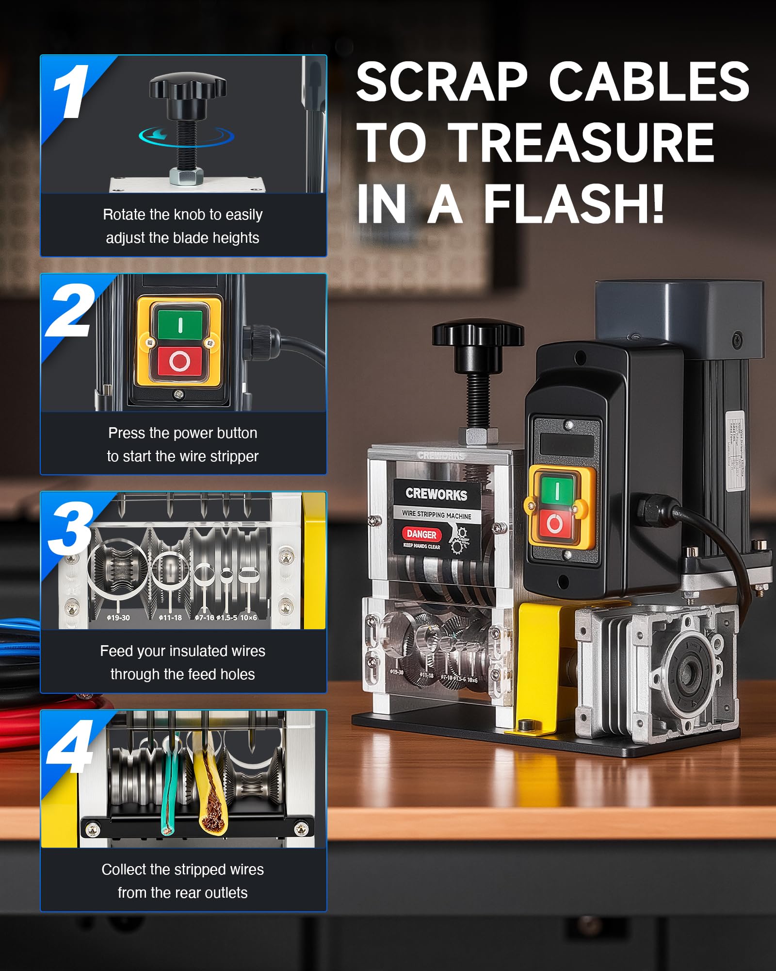 CREWORKS sharpening rod makes blade maintenance quick and easy.