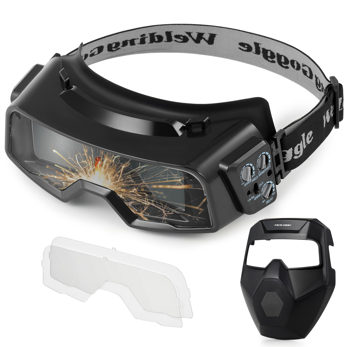 CREWORKS true color goggles with wide viewing area for precise welding