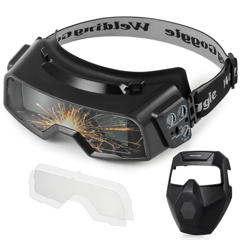 CREWORKS true color goggles with wide viewing area for precise welding