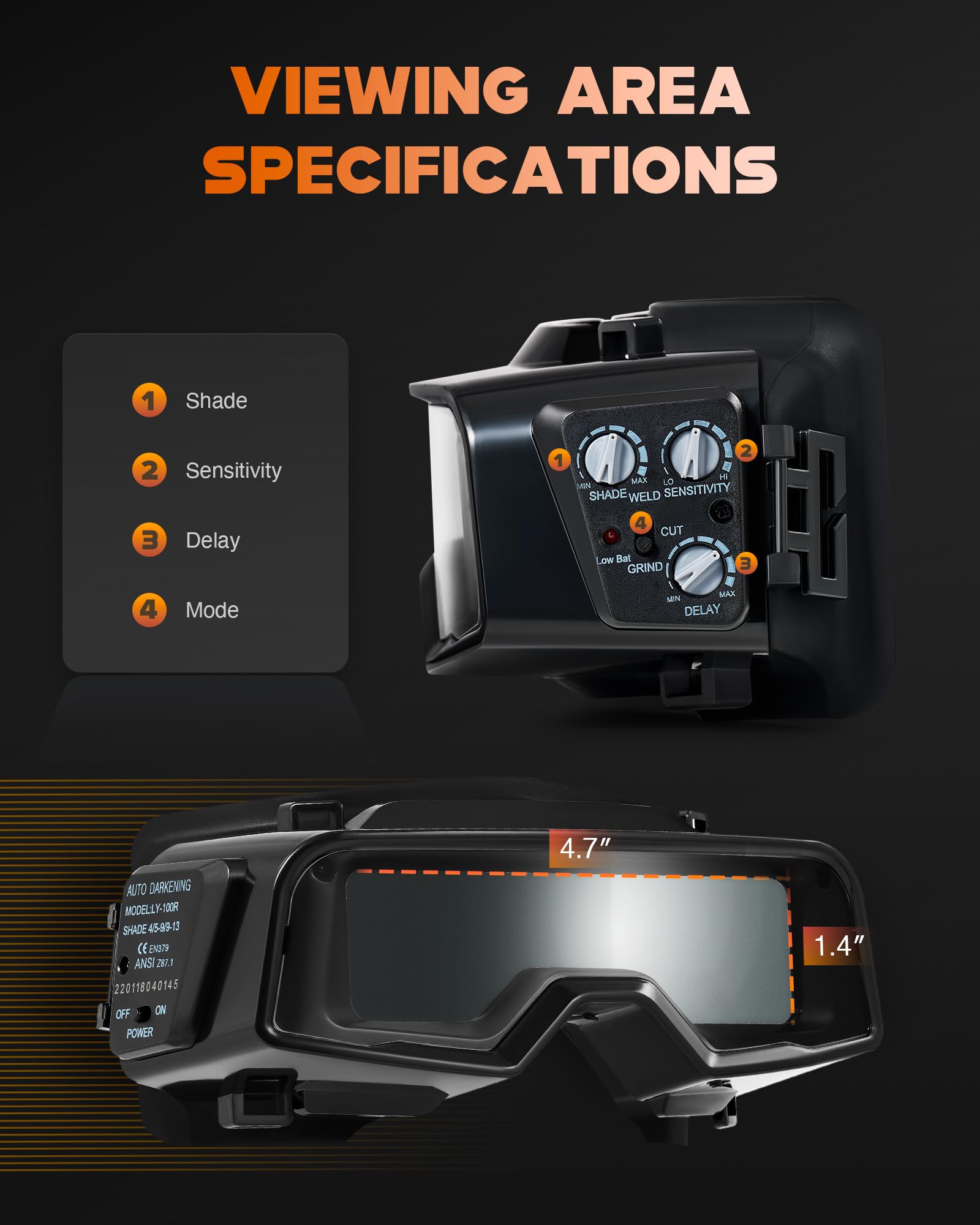 CREWORKS welding goggles with detachable mask compatibility for narrow spaces
