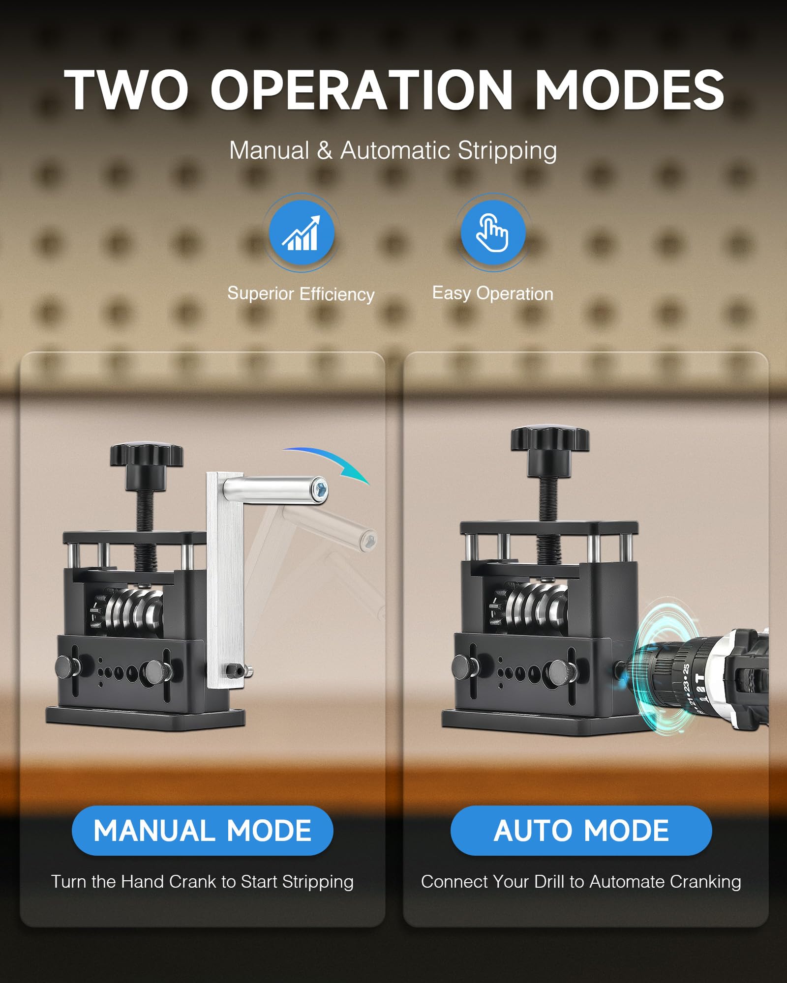 CREWORKS wire stripper showing 6 channels for common wire sizes