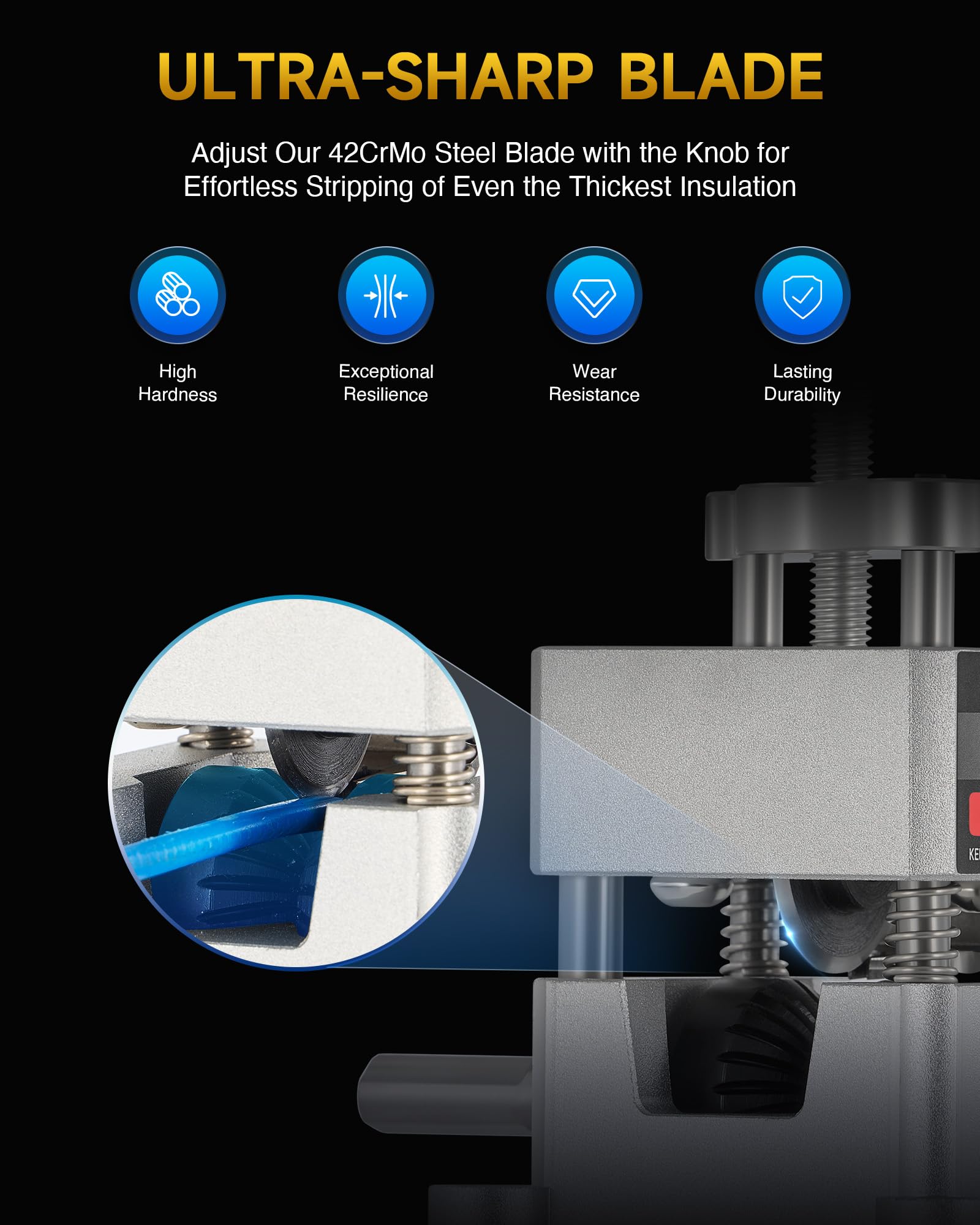 CREWORKS wire stripper blade 42CrMo delivers precise clean cuts