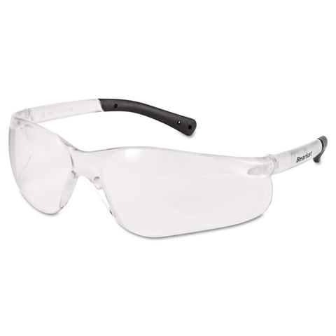 Crews BearKat safety glasses with clear frame offer unobstructed vision and anti-fog protection.
