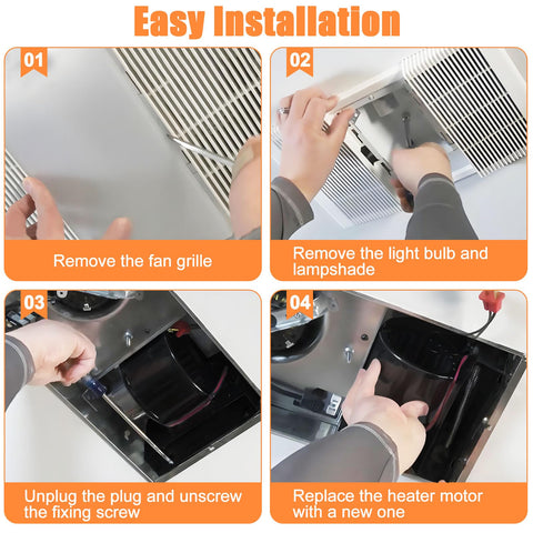 Criditpid complete heater motor assembly for NuTone fans allows DIY repairs