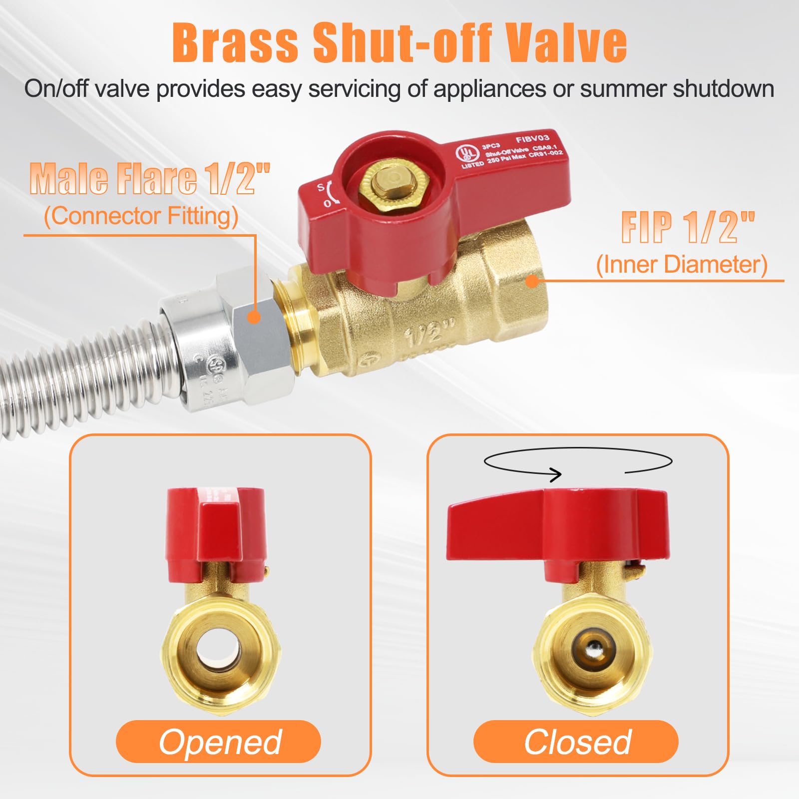 Criditpid 12in male flare x 12in male pipe coupling enables versatile connections.