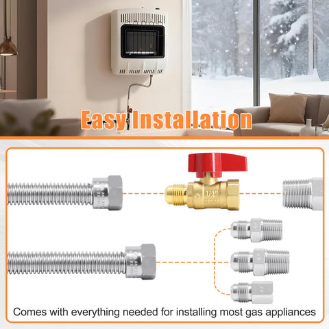 Criditpid 12in male flare x 38in male pipe coupling for flexible setups.