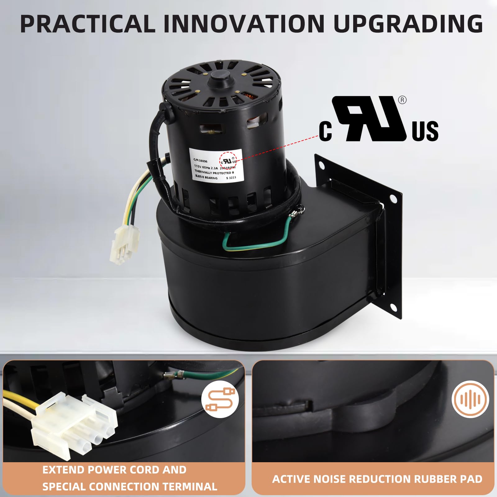 Criditpid 3-inch centrifugal blower for efficient heat distribution and steady airflow.