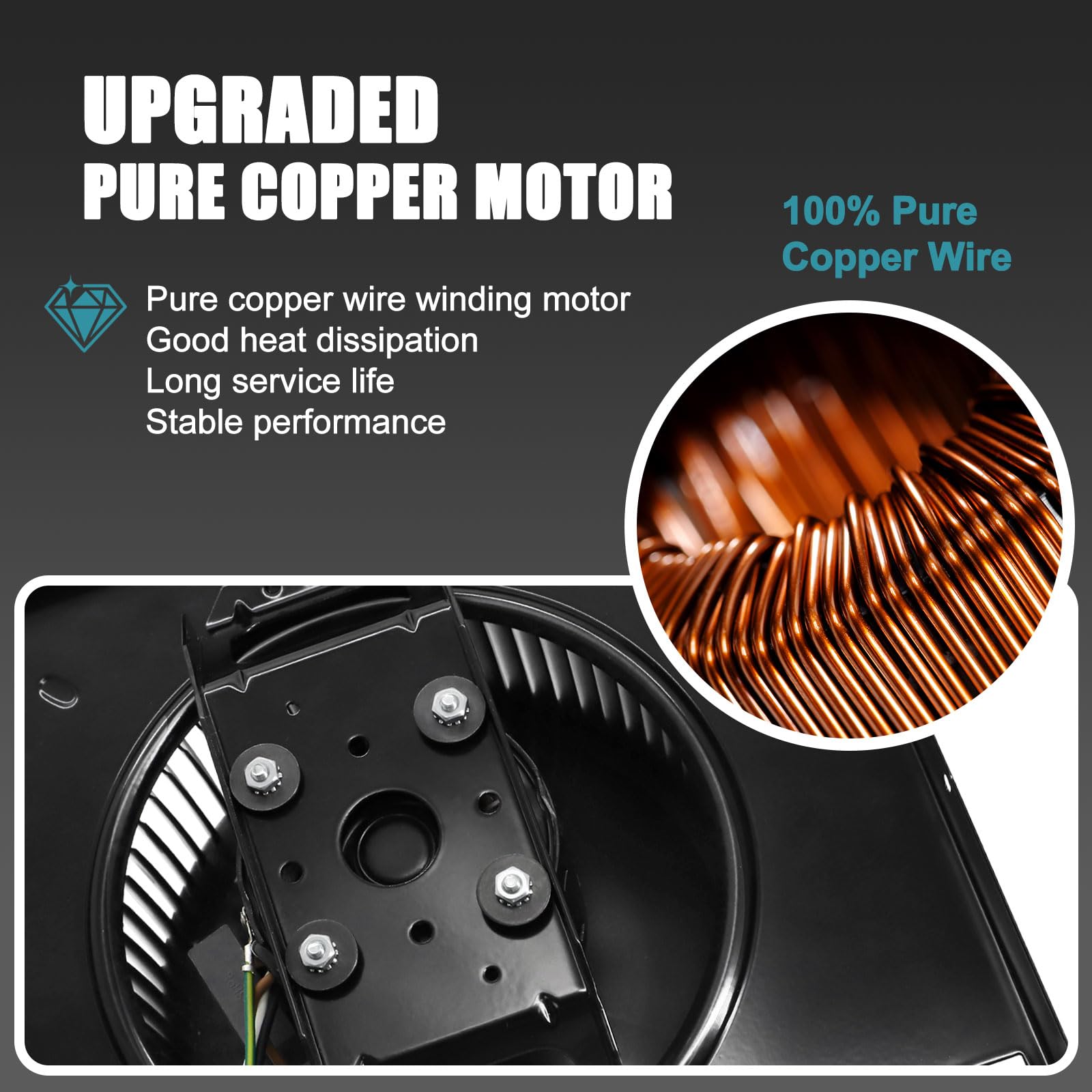 Criditpid 650 rpm motor provides efficient airflow with reduced noise