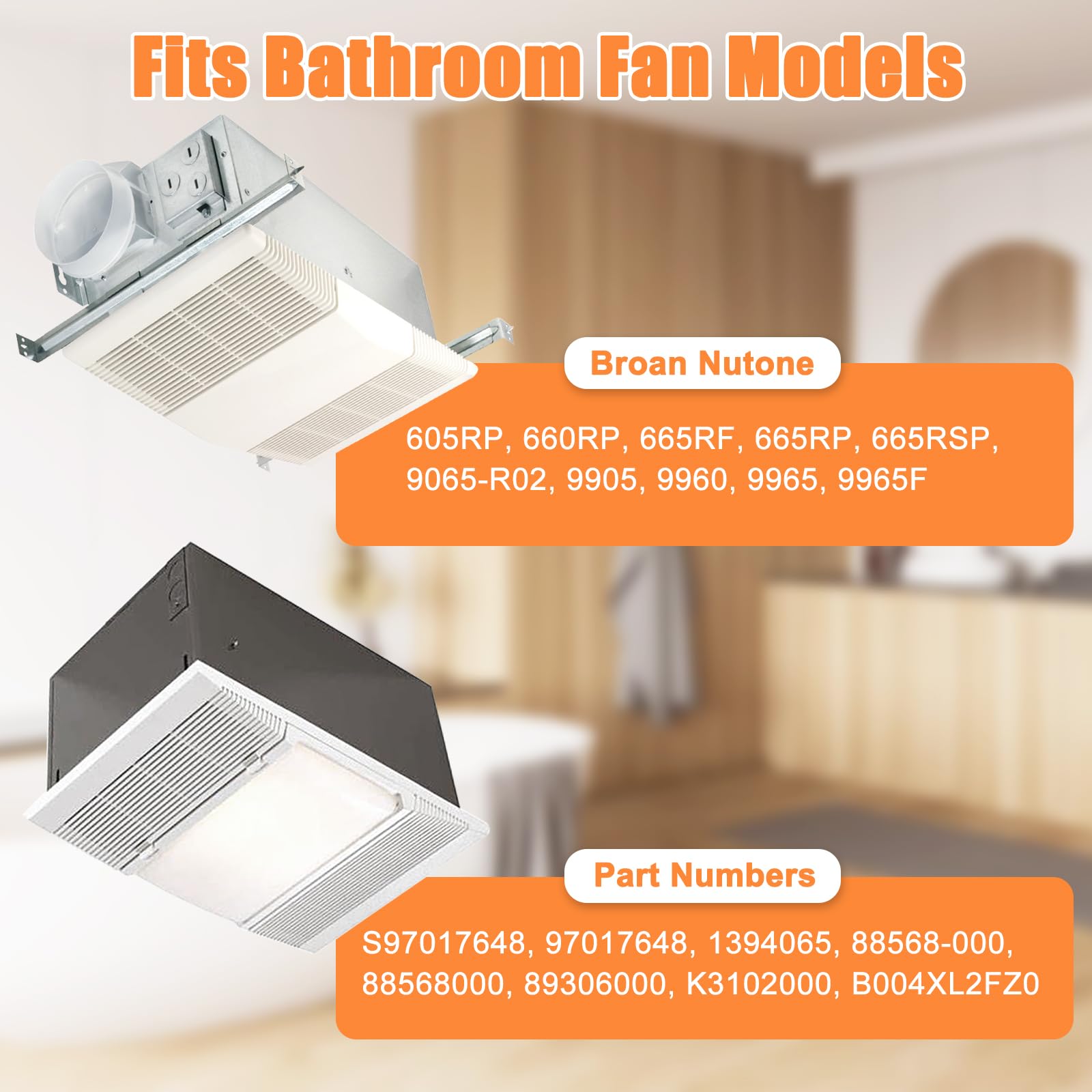 Criditpid Broan-Nutone 665RF heater motor with consistent warmth and low noise.