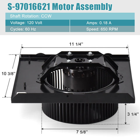 Criditpid S97016621 fan motor for Broan Nutone QTR series ensures reliable bathroom ventilation