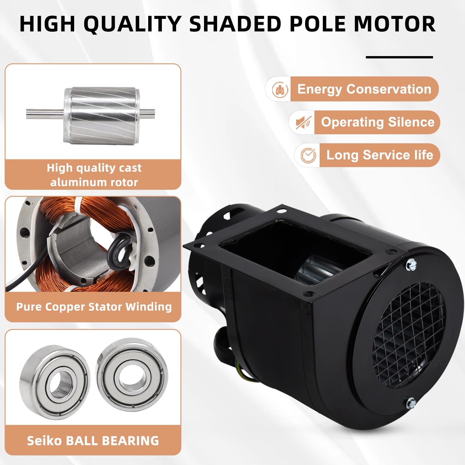 Criditpid Dayton 115 V blower with 17-inch wire for easy wiring and installation.