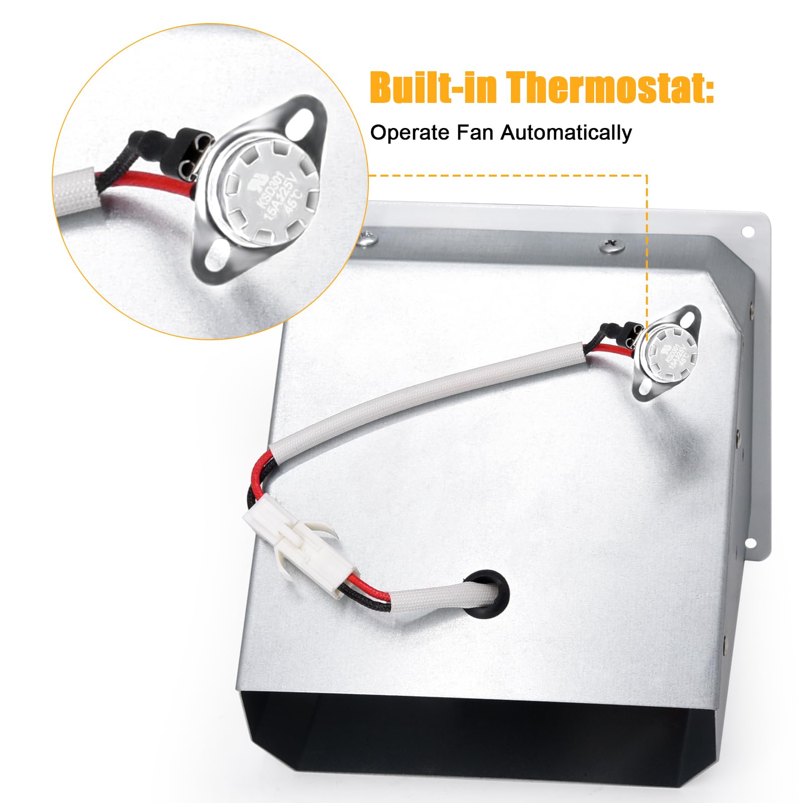 Criditpid F299201 kit with built in thermostat ensures automatic control.