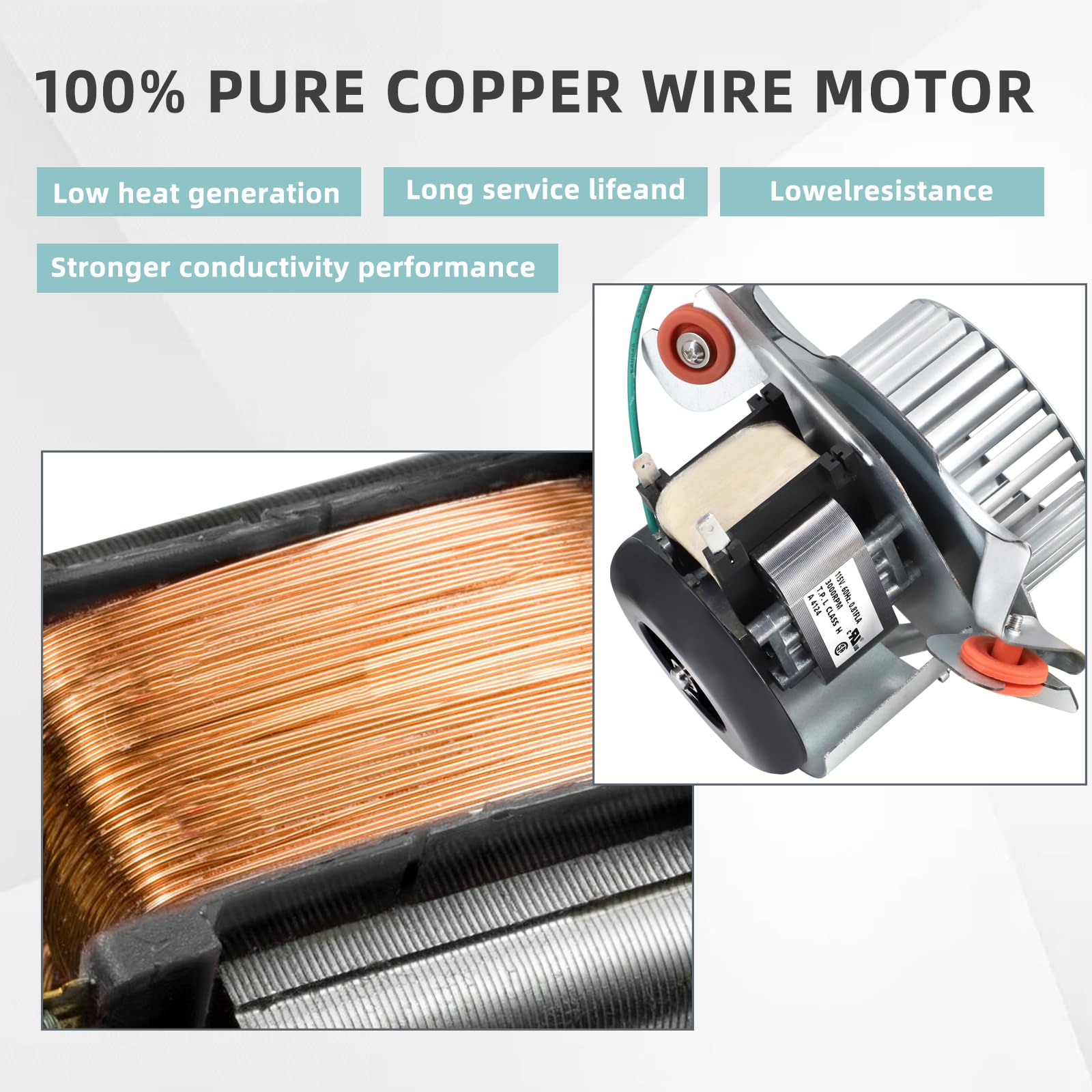 Criditpid HC21ZE121A ball-bearing motor offers smooth, quiet operation.