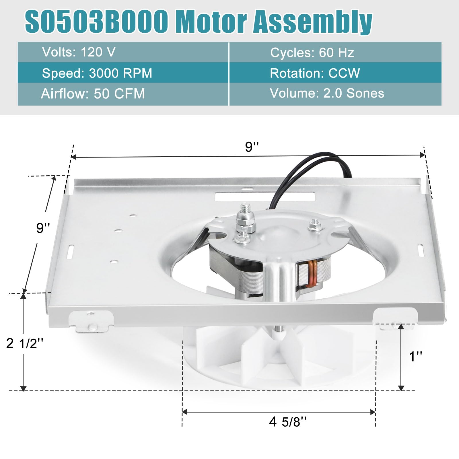 Criditpid S0503B000 bathroom fan motor supports compatible Nutone models