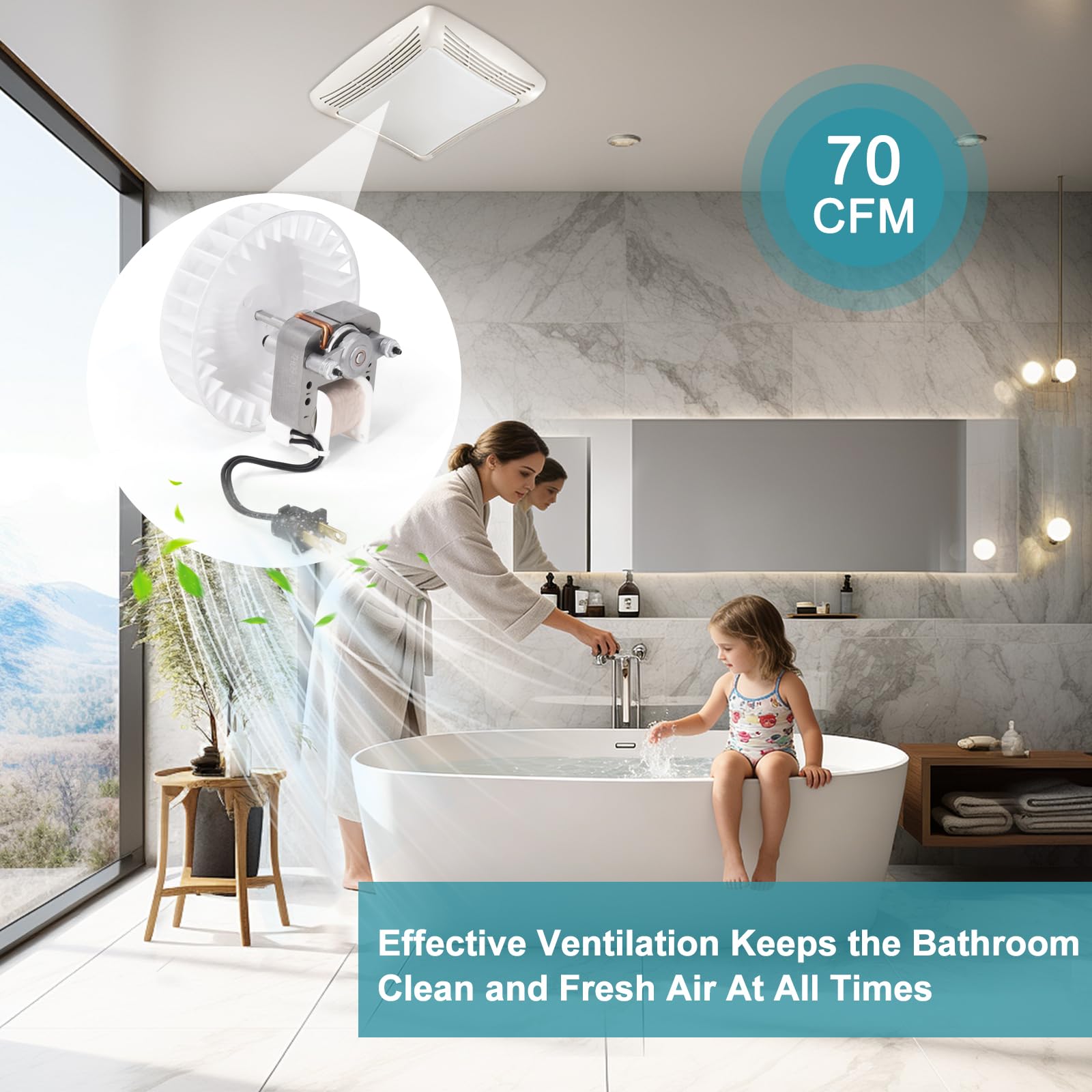 Criditpid 763RLN-R01 motor ensures quieter operation and easy install